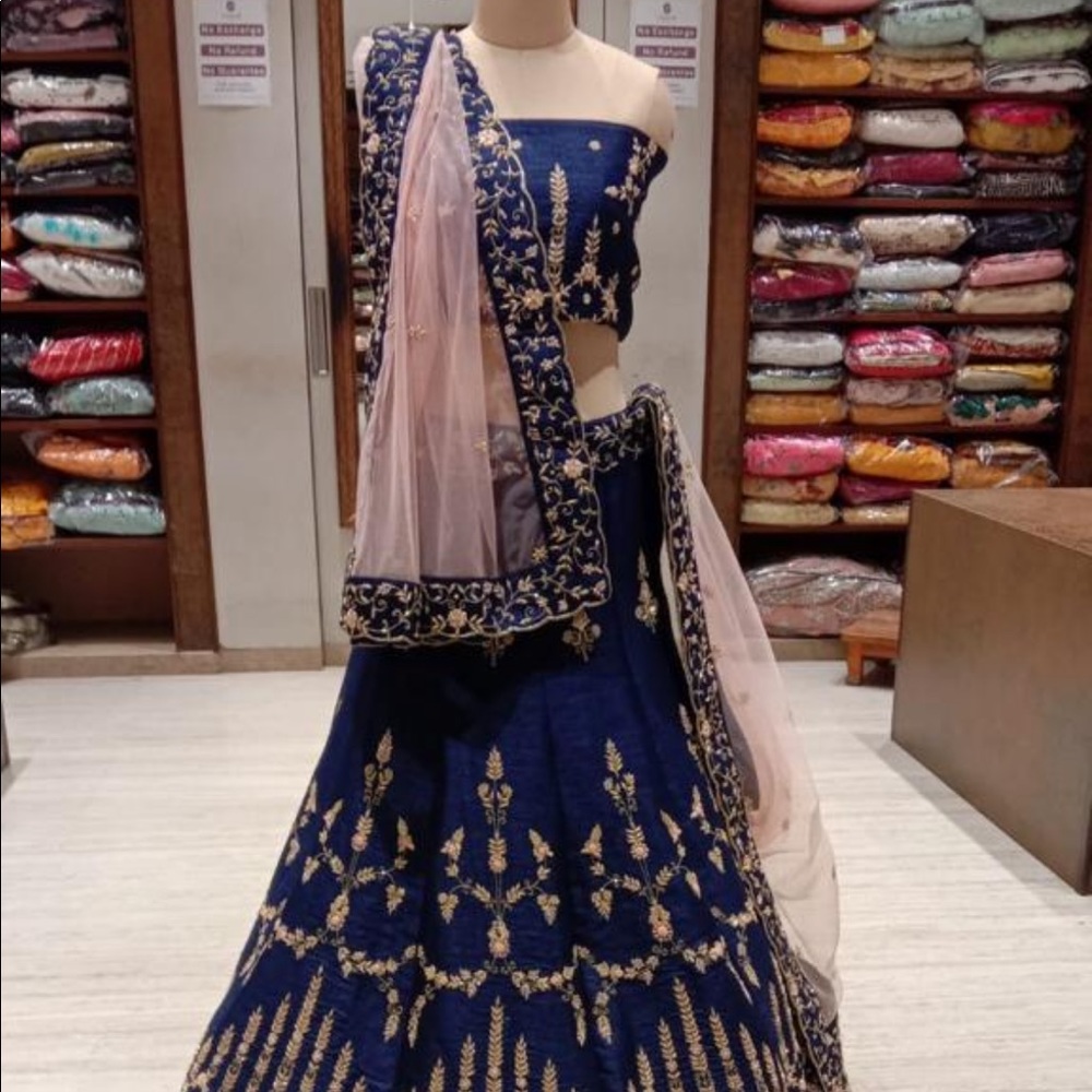 Navy Blue Designer Lehenga